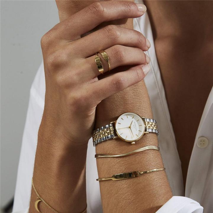 Immagine prodotto Rosefield La Piccola Modifica Duo Bianco Acciaio Argento Oro (Orologio da polso analogico, 26 mm)