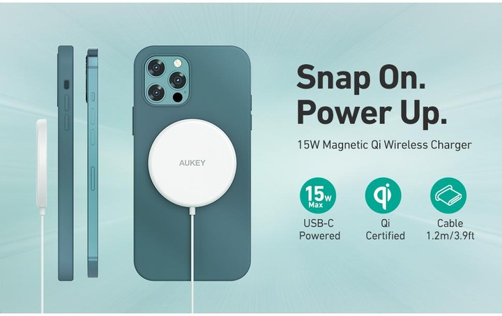 Actual product image Aukey Aircore Magnetic Charger (15 W)