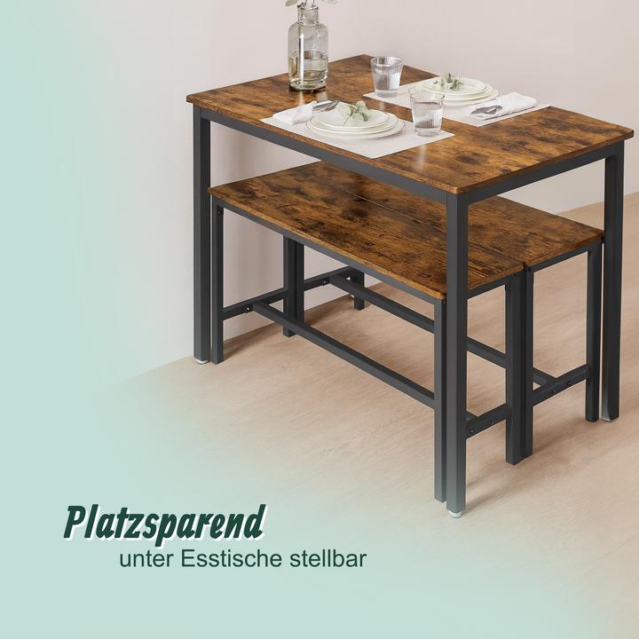 Actual product image Relaxdays Sitzbank Esszimmer 2er Set Industrial (108 cm)