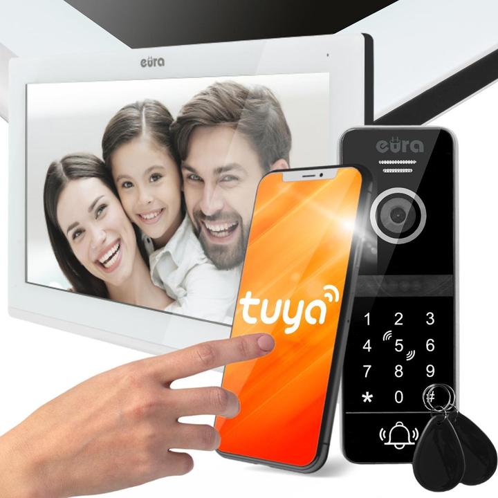 Actual product image Eura VIDEO INTERCOM VDP-97C5 white LCD 7 Wi-Fi proximity reader Tuya