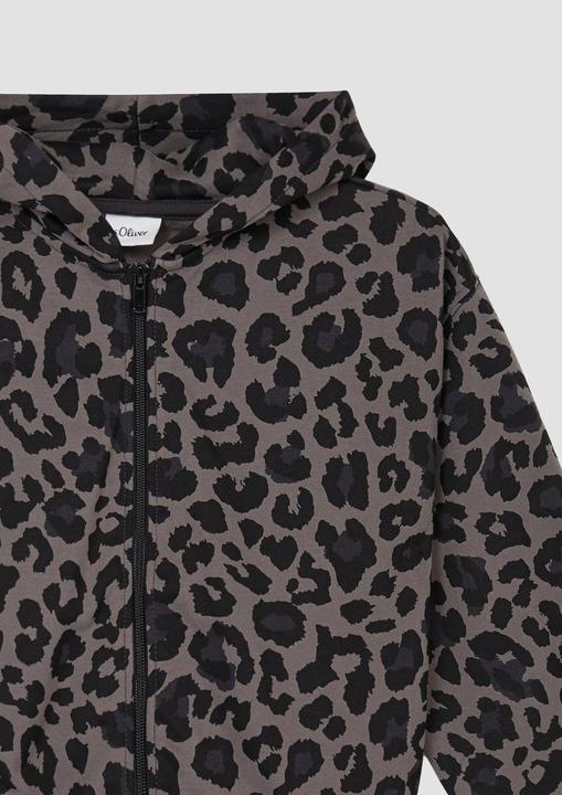 Produktbild s.Oliver Sweatshirt Jacke Kurze Sweatjacke in Oversize mit Animal-Muster (170, 176)