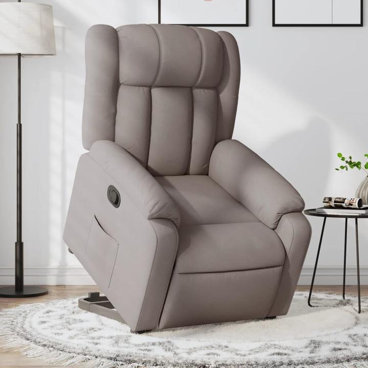 Actual product image vidaXL Relaxing armchair Stand-up aid armchair TV armchair Reclining armchair Taupe fabric