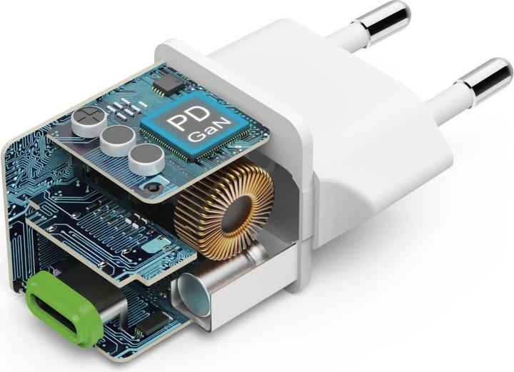Produktbild Hama Schnellladegerät, USB-C, PD/Qualcomm®/GaN, Mini-Ladegerät, 30 W, Weiss (30 W, 1 Port)