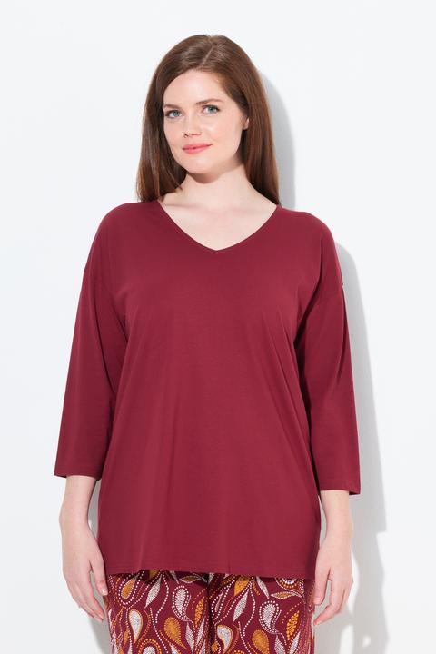 Produktbild Ulla Popken Pyjamashirt, V-Ausschnitt, 3/4-Arm (42, 44)