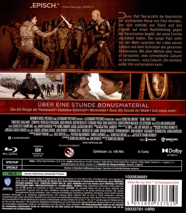 Image du produit Dune : Part Two Bd (Blu-ray, 2024, Allemand, Anglais)