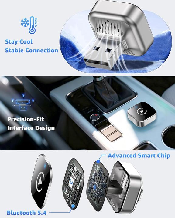 Actual product image Ancvet Wireless CarPlay & Android Auto Adapter