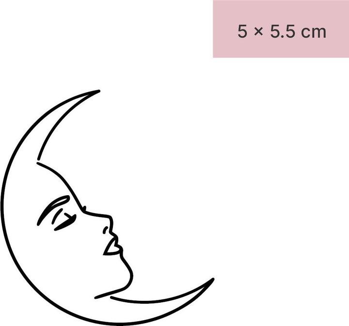 Actual product image minink Temporary tattoo - Moon face