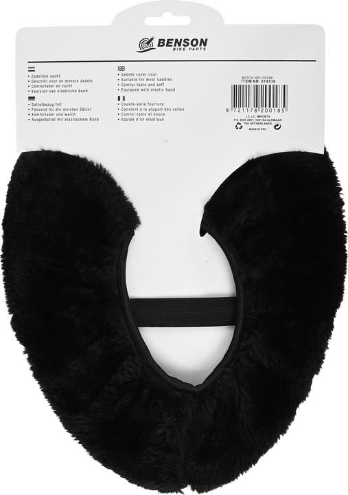 Actual product image Benson Saddle cover fur soft black