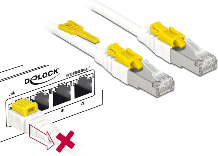 Produktbild Delock Patchkabel: S/STP, 3m, weiss (S/STP, CAT6a, 3 m)