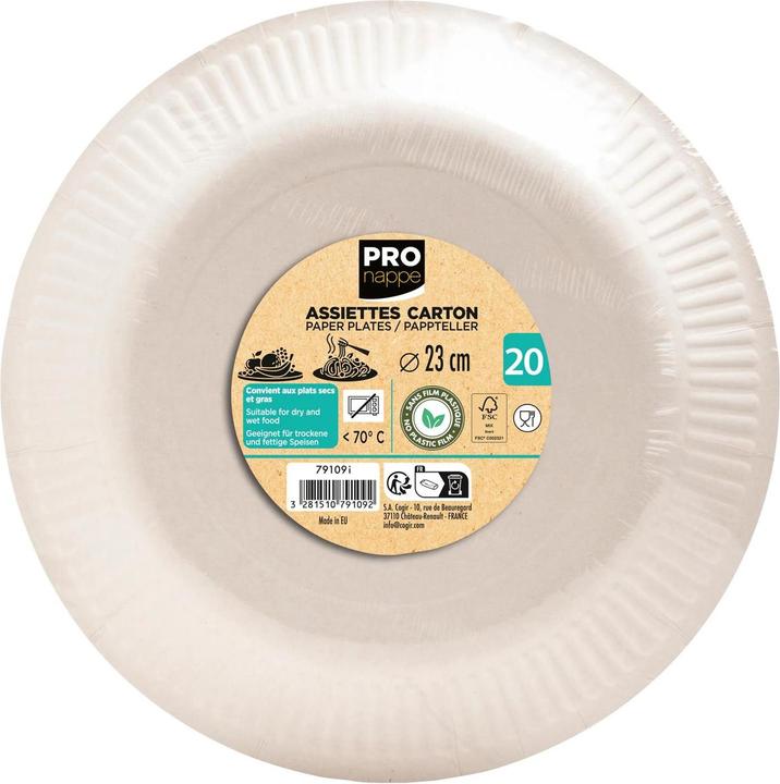 Produktbild PROnappe 20 Pappteller Ø 23,0 cm (20x)