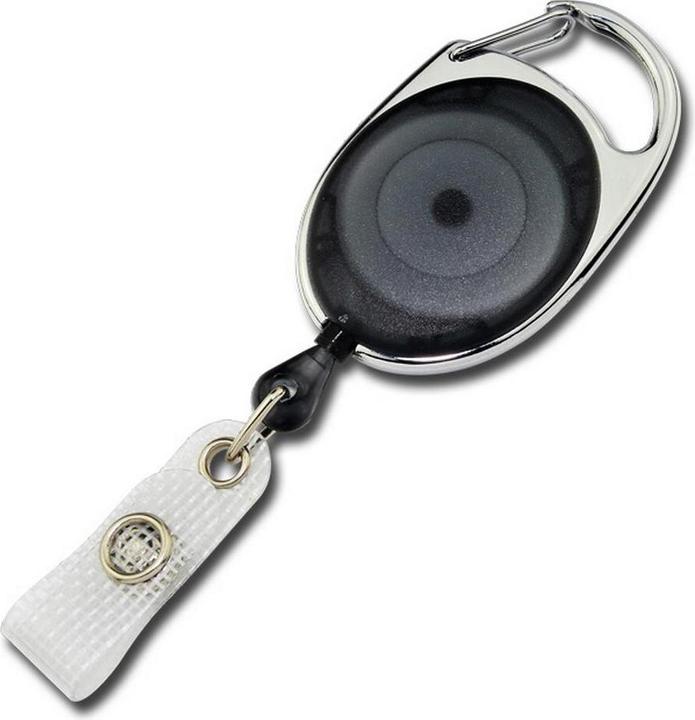 Actual product image Interha Badge Holder Oval Jojo 63 Black, 10 pieces
