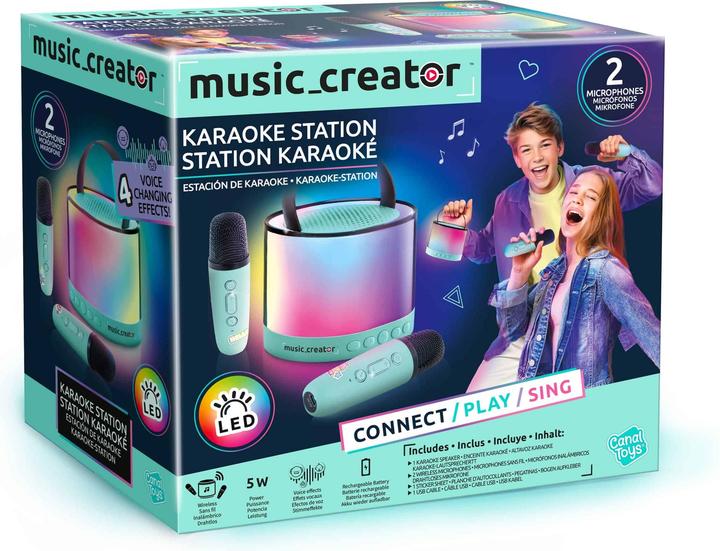 Produktbild Canal Toys - Creator Mini Karaoke Station mit Bluetooth Lautsprecher INF 044– 2 Mikrofone kabellos &