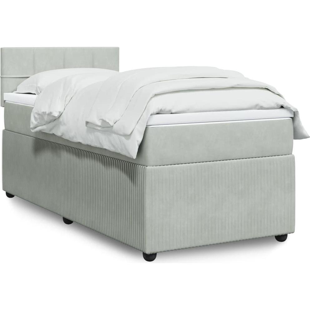 VidaXL, Bett, Bo x springbett mit Matratze 100 x 200 cm Samt (100 x 200 cm)