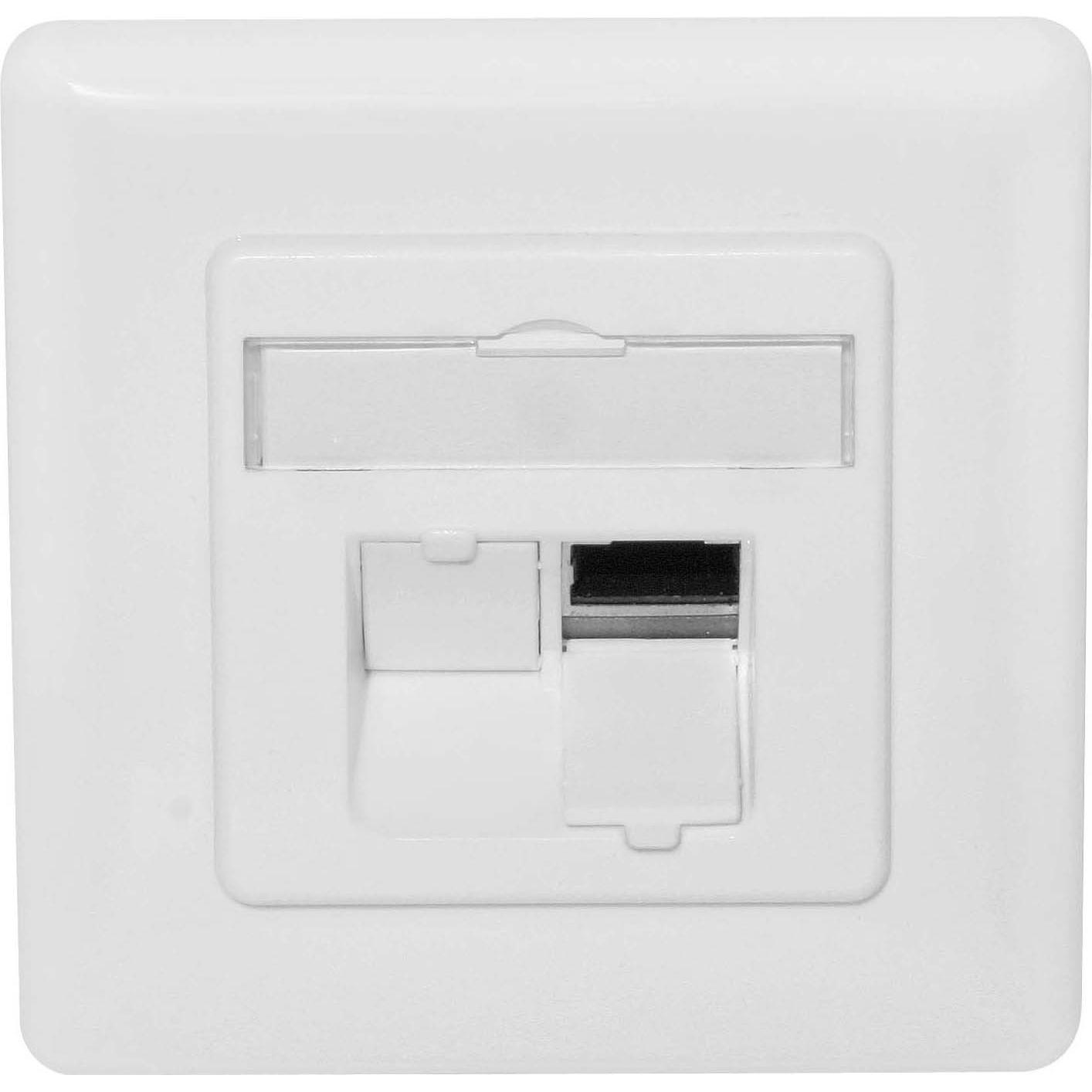 Cobinet 114946 Anschlussdose 2xRJ45 LS IPS 500 UP Kl.EA PL seitlich RAL9010, Telefon Zubehör