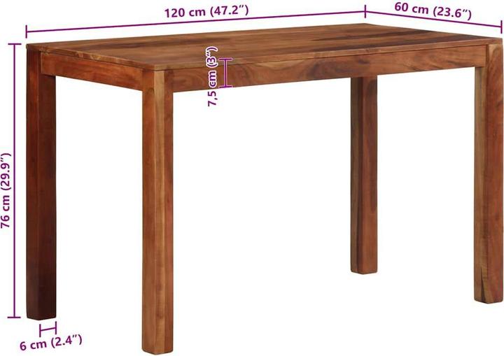 Image du produit vidaXL Esstisch (120 x 60 x 76 cm)