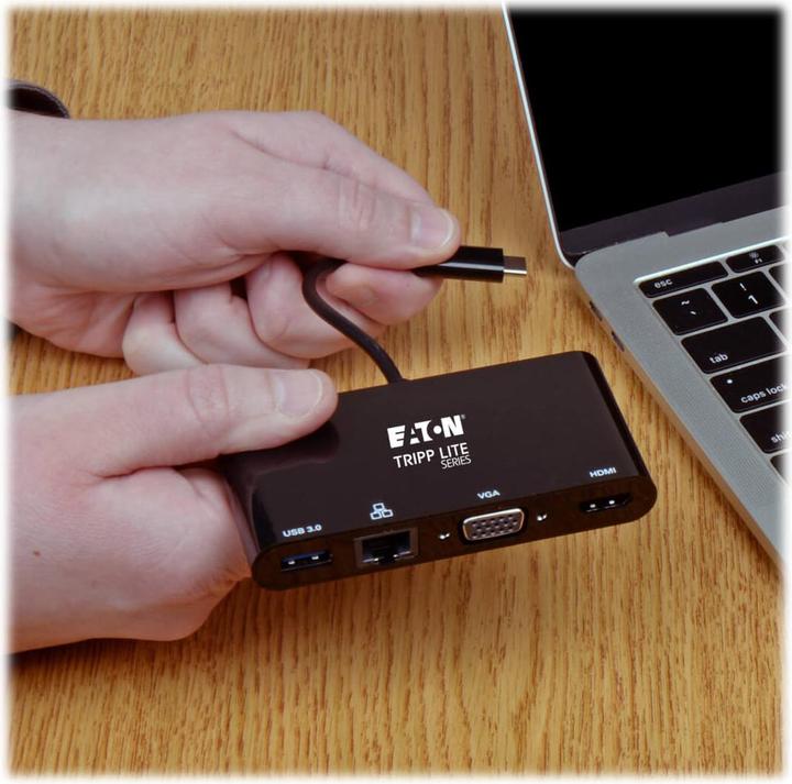 Produktbild Eaton USB-C Multiport Adapter - 4K HDMI VGA USB-A GbE HDCP Black (USB-C)