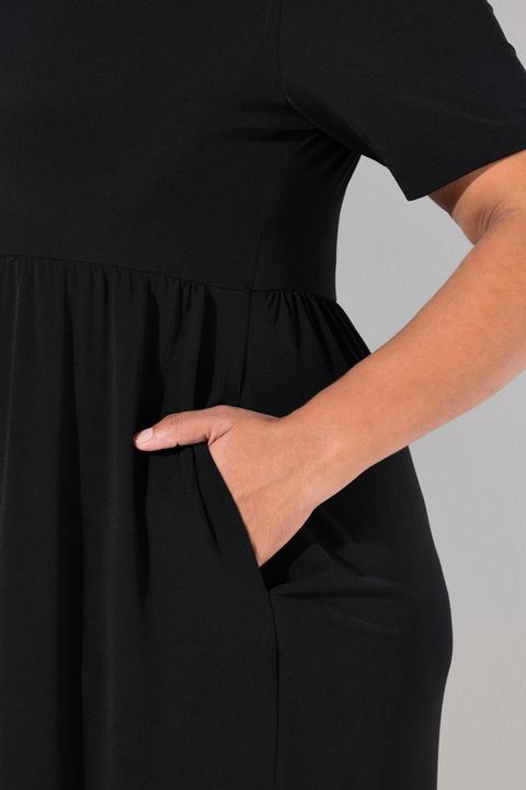 Produktbild Ulla Popken Jerseykleid, Empirenaht, Rundhals, Halbarm, Taschen (68)