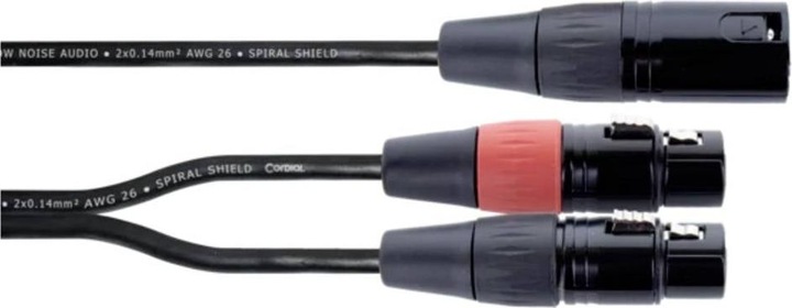 Actual product image Cordial EY 0,3 MFF XLR Y-Adapter (1x XLR-Stecker 3 polig - 2x XLR-Buchse 3 polig (Accessories)