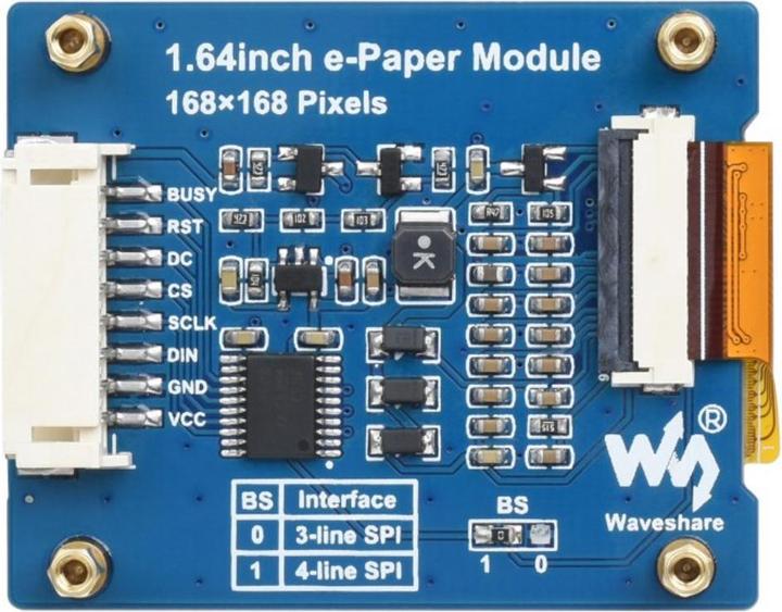 Actual product image WaveShare 168x168 1.64inch 4-colour E-Ink Display