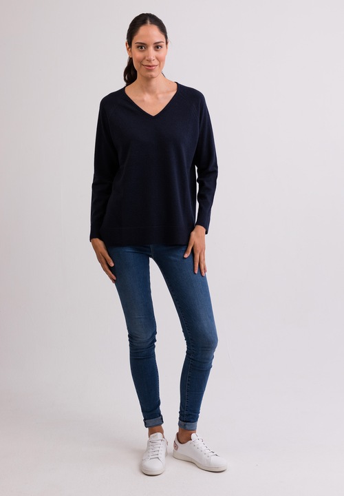 Immagine prodotto Cash-Mere Kaschmir V-Ausschnitt Pullover mit Seitenschlitzen (XS, XXL)