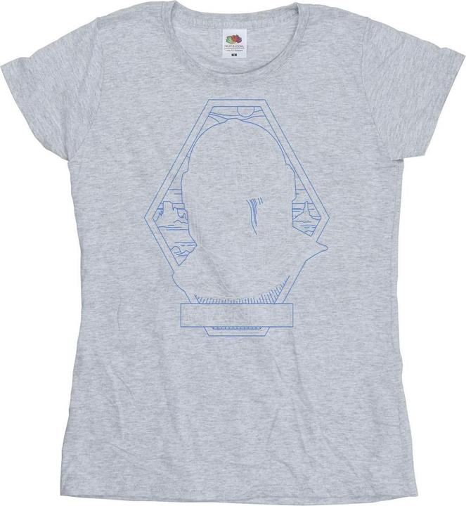 Actual product image Star Wars Womens/Ladies The Mandalorian Outline Helm Diamond Cotton T-Shirt (L)