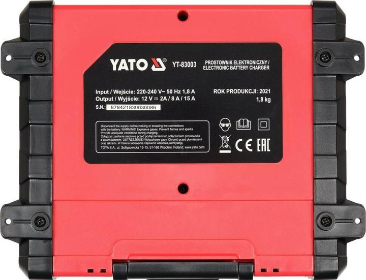 Actual product image Yato PROSTOWNIK ELEKTRONICZNY 12V/2A/8A/15A (12V, 15 A)