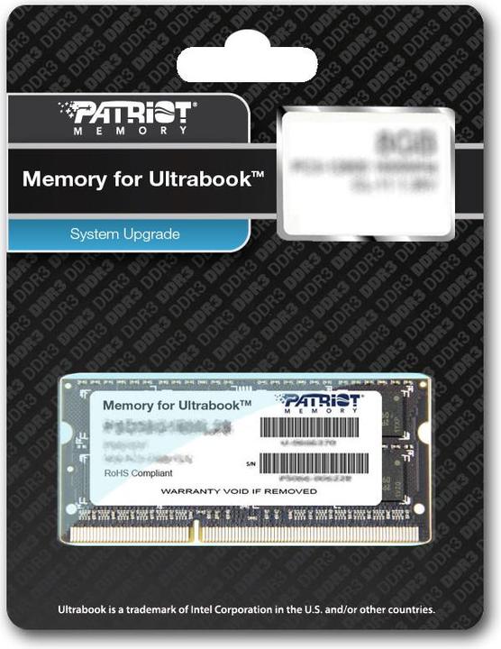 Produktbild Patriot Memory for Ultrabook (1 x 8GB, 1600 MHz, DDR3L-RAM, SO-DIMM)
