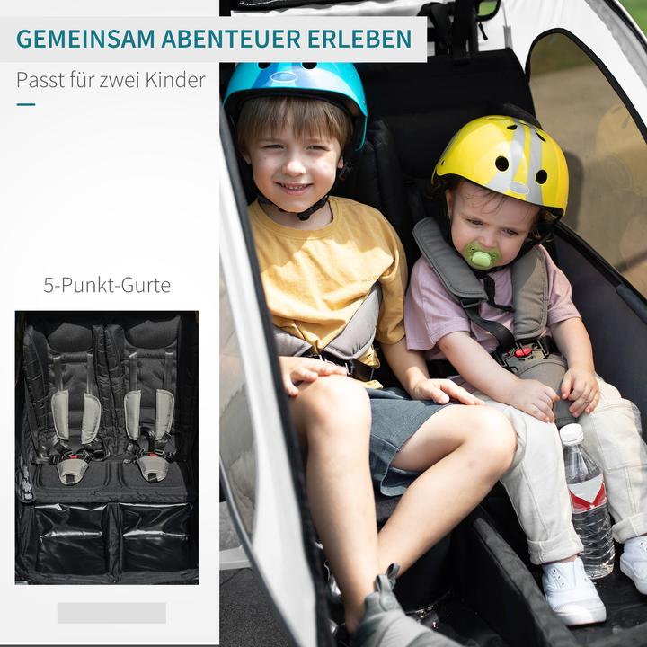 Produktbild Homcom 2 in 1 Fahrradanhänger für 2 Kinder
