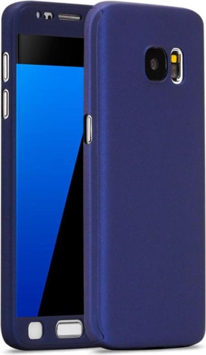 Produktbild König Design Hülle Handy Schutz für Samsung Galaxy S7 Edge Full Case Cover Displayschutz Blau (Samsung Galaxy S7 Edge)