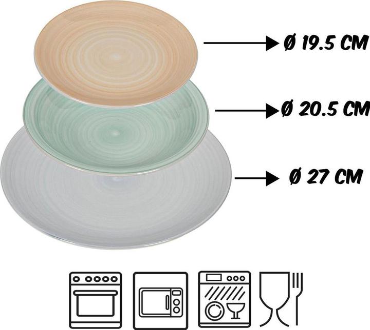 Actual product image Tavola Tableware set pastel 18 pieces (18 pcs.)