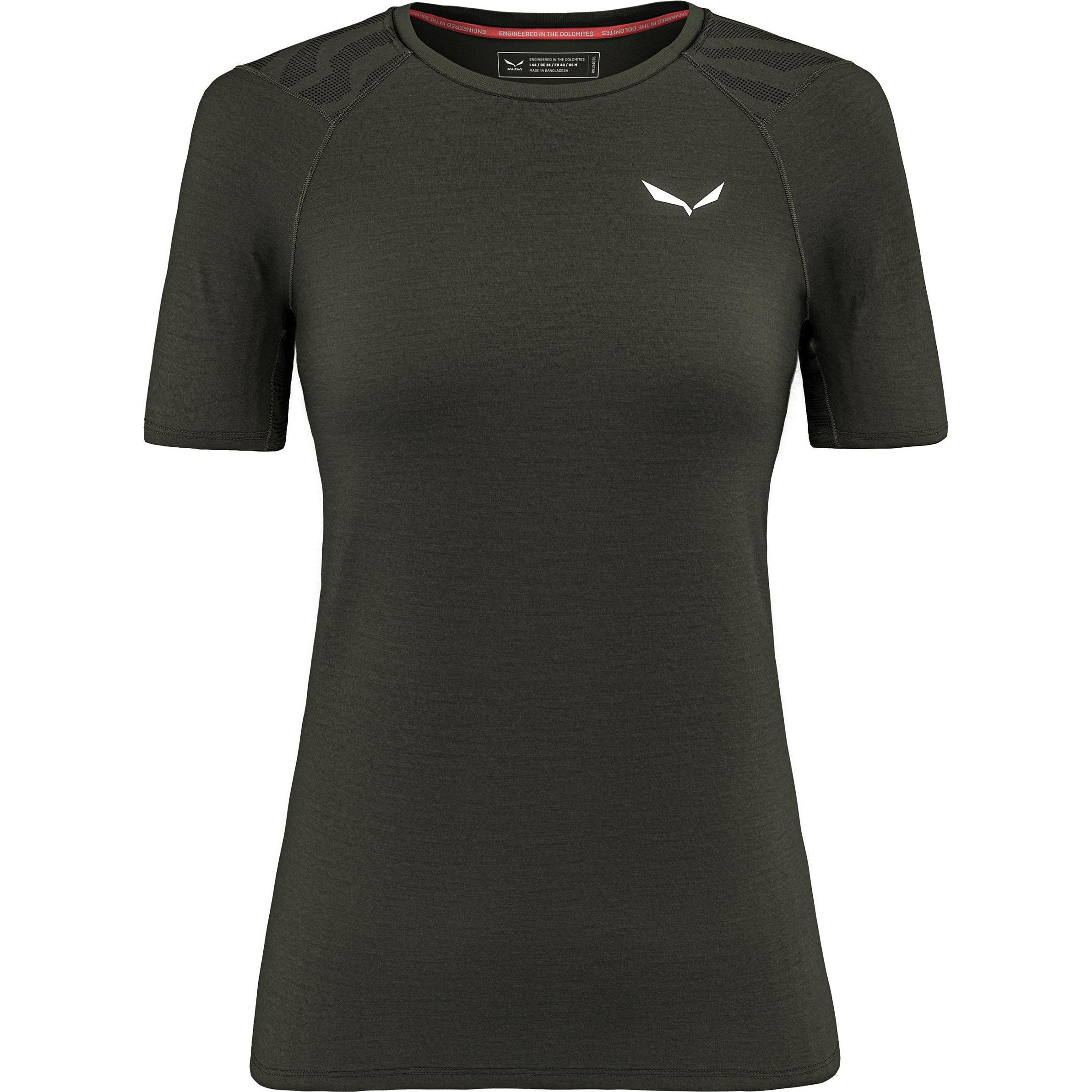 Salewa, Damen, Funktionsshirt, Cristallo Warm Alpine Merino Responsive Kurzarm Baselayer Da (38, M), Grün, 38, M