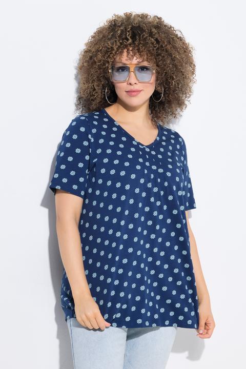 Produktbild Ulla Popken T-Shirt, Biesen, A-Linie, V-Ausschnitt, Halbarm (56)
