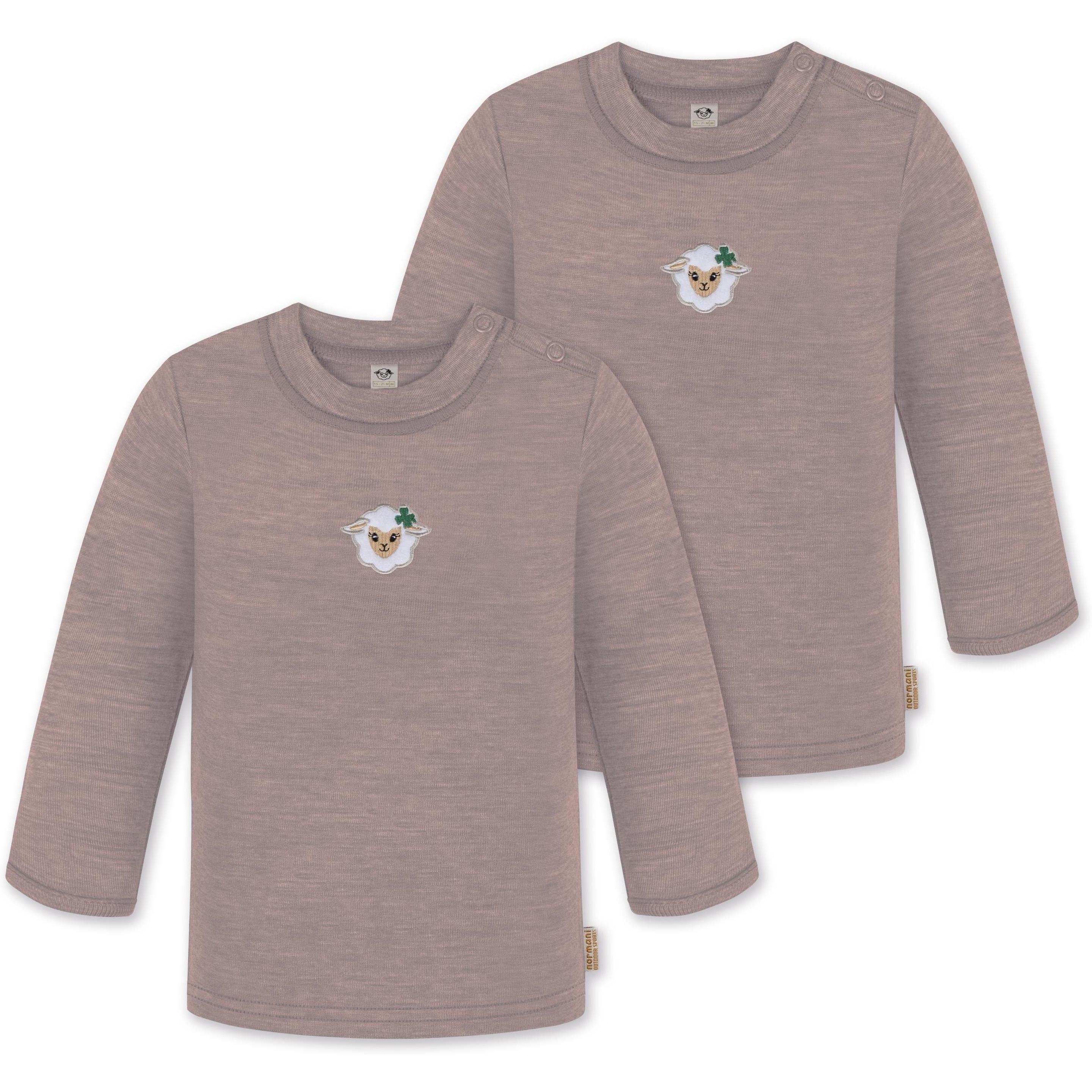 Thumbnail - Normani, Herren, Body, 2er Pack Baby Merino Longsleeve „Taupo" - 9465, Rosa, (68)
