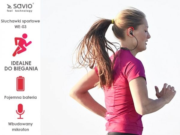 Produktbild Savio WE-03 Kabellose Bluetooth-Kopfhörer (keine Geräuschunterdrückung, 3 h, Kabellos)
