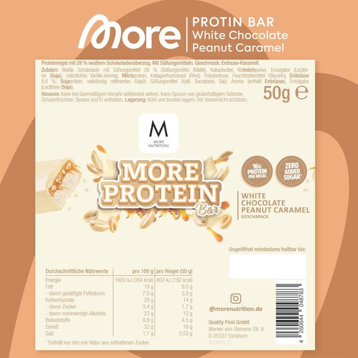 Produktbild More Nutrition More Protein (White Chocolate Peanut Caramel, 1 Stk., 50 g)