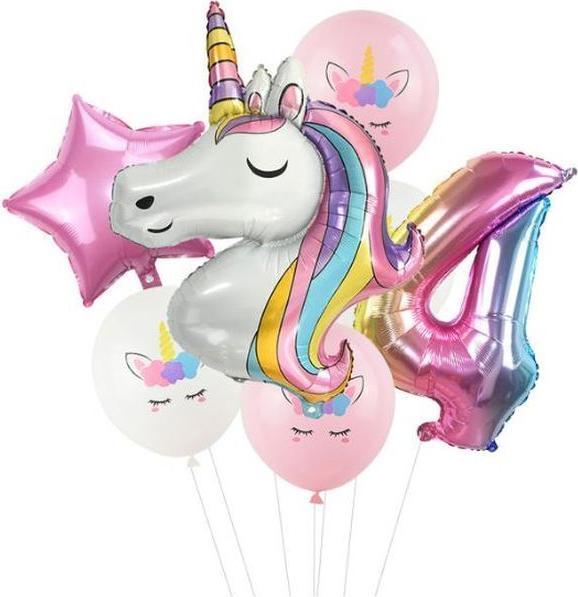 Produktbild MU Style Rainbow Series Einhorn Luftballon Set (7-tlg.) (1 x)