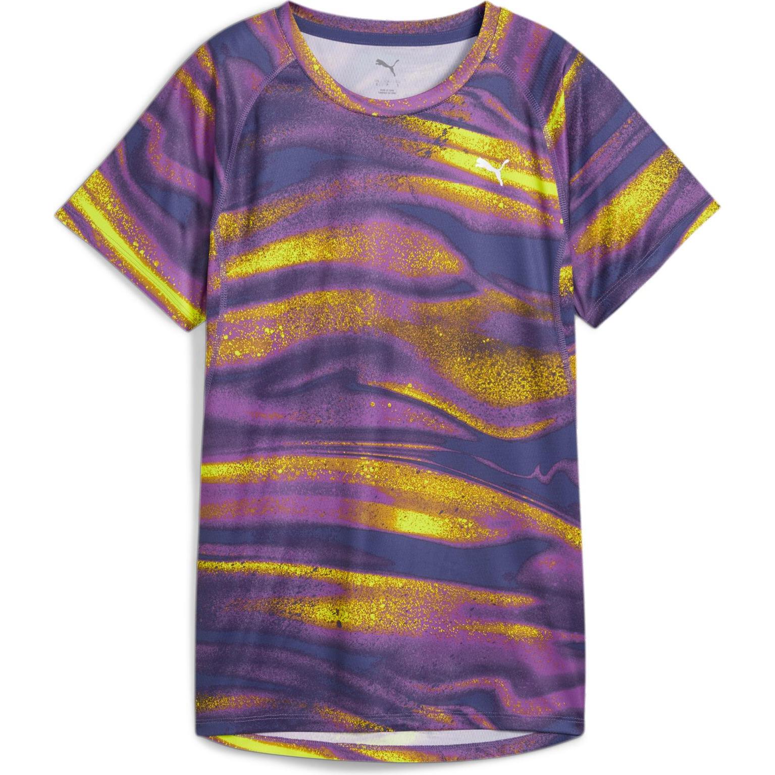 Puma, Damen, Sportshirt, W Run Velocity Aop Tee (Poly) (XL), Violett, XL