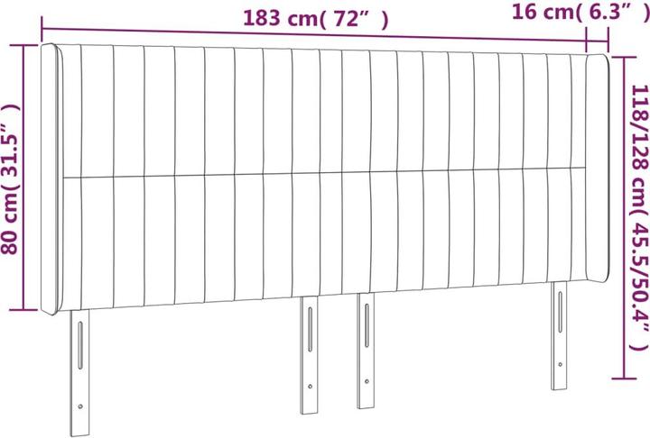 Image du produit vidaXL LED Kopfteil (183 x 16 x 128 cm)