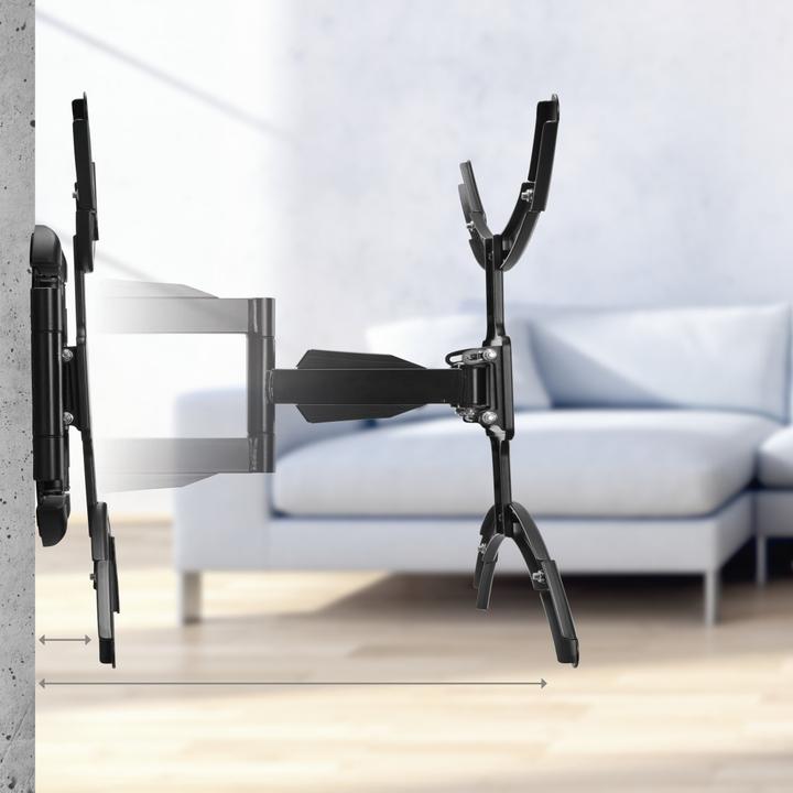Image du produit Hama Support TV mural, pivotant, inclinable, extensible, 229 cm (90") à 50 kg (Mur, 90", 50 kg)