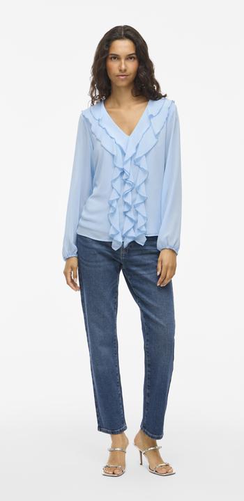 Produktbild Vila VIANE Gerüschtes Oberteil mit langen Ärmeln (40)