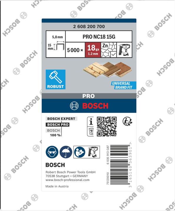 Produktbild Bosch Professional Zubehör Schmalrückenklammer TK40 25G, 5,8 mm, 1,2 mm, 25 mm, verzinkt