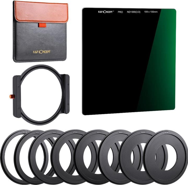 Produktbild K&F Concept Concept Filterkit Square: Houder ND1000 (82 mm, ND- / Graufilter, 100 mm)