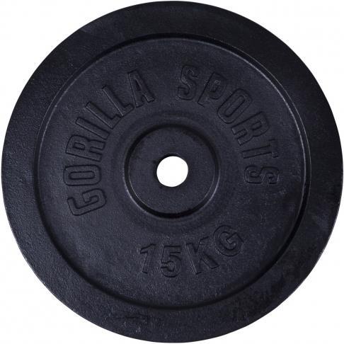 Actual product image Gorilla Sports Cast Iron Weight Plate Black 1,25-15 KG (1 x 15 kg)