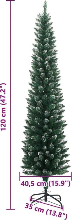 Produktbild vidaXL Künstlicher Weihnachtsbaum Schlank 150 LEDs 120 cm (120 cm)