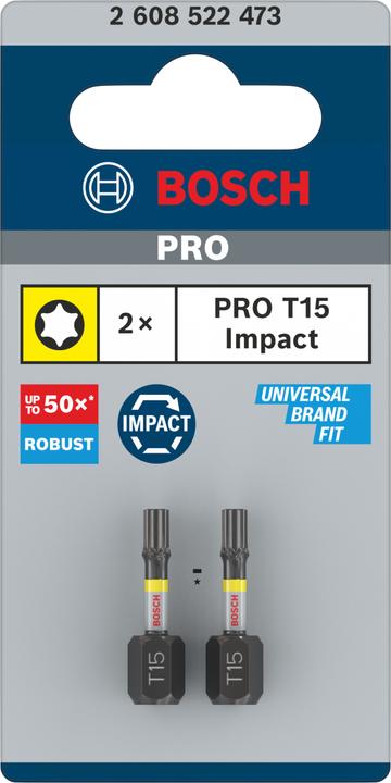 Energie-Label Bosch Professional Zubehör Pro Torx Impact Bit (T15)