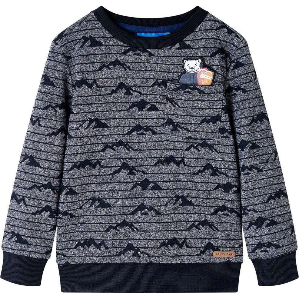 VidaXL, Jungen, Pullover, Kinder-Sweatshirt Marineblau Melange 116,Material: 50, Blau, (116)