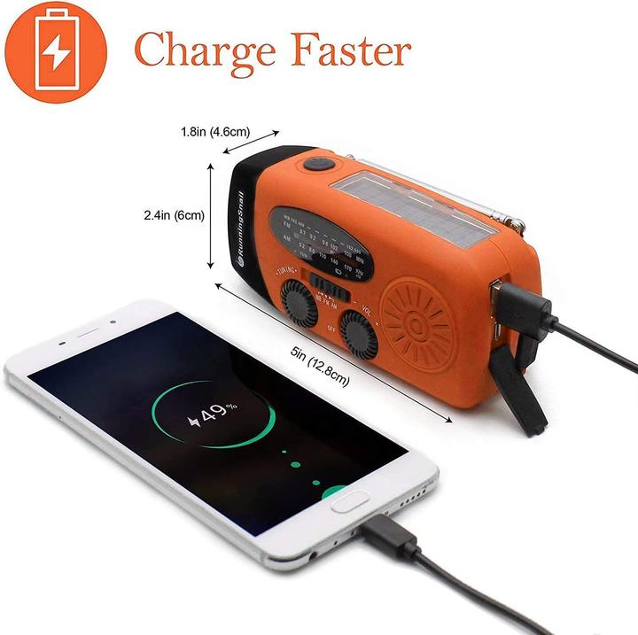 Actual product image Solarbaby Crank radio, orange (FM)