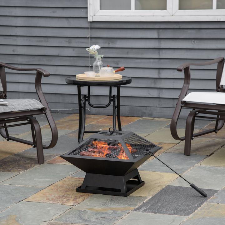 Produktbild Outsunny Feuerstelle mit Grillrost (45 cm)