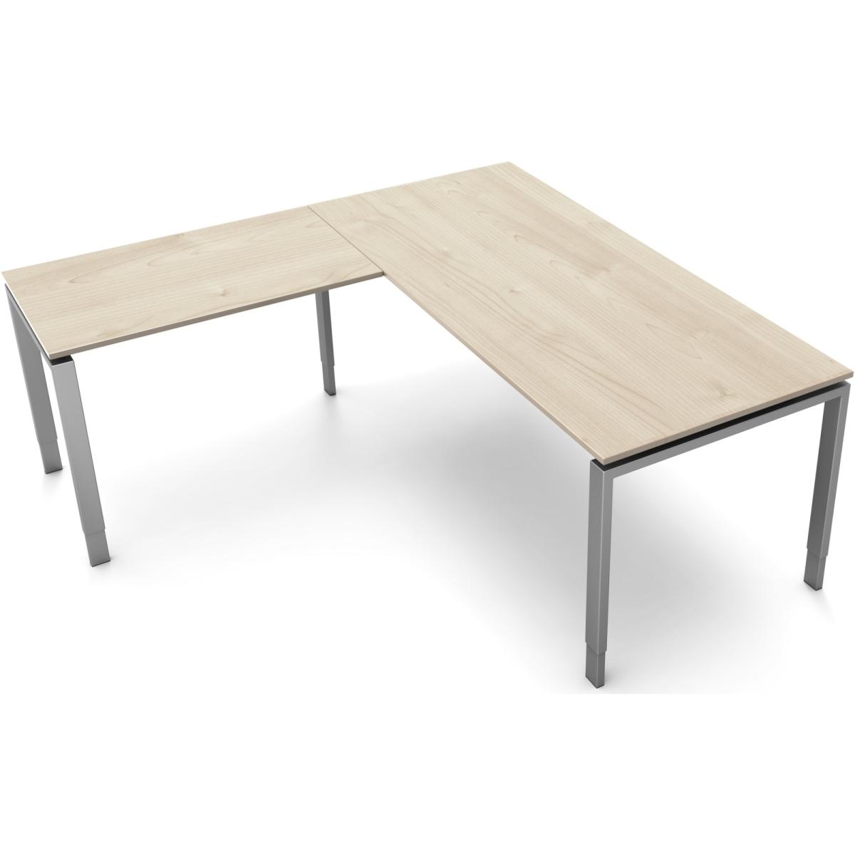 Kerkmann, Schreibtisch, Schreibtisch Form5 180 180x80x68-82cm / Anbau 100x60cm ahorn
