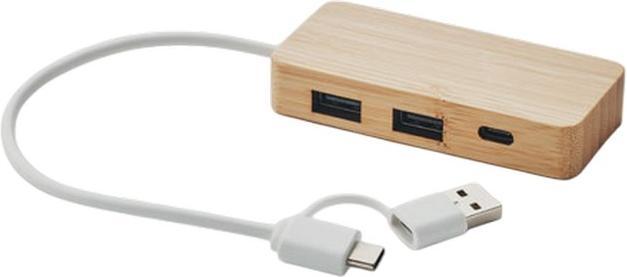 Produktbild MidOcean USB Hub Hubbam Bambus (USB-A, USB-C)